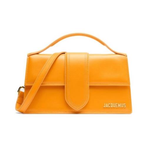 Orange Læder Crossbody Taske