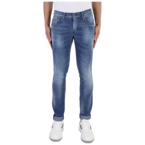 Skinny Fit Lavtaljet Lysblå Jeans