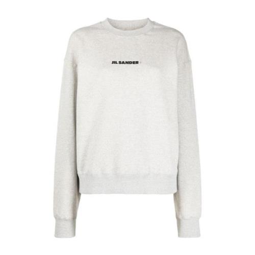 Hvid Sweater med Logo Print