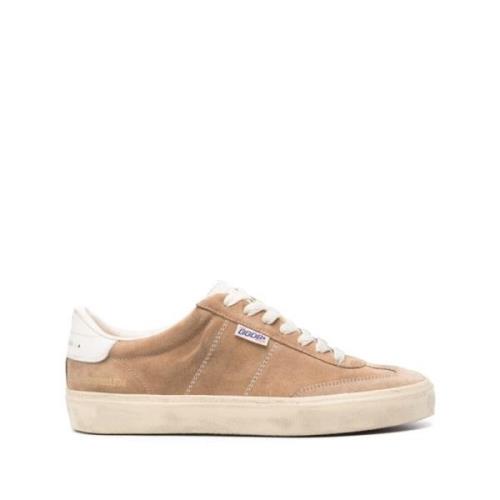 Beige Ruskind Panel Sneakers