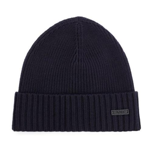 Ribbet Uld Beanie Hat Mænd