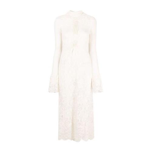 Ivory Lang Kjole Elegant Robe Stil