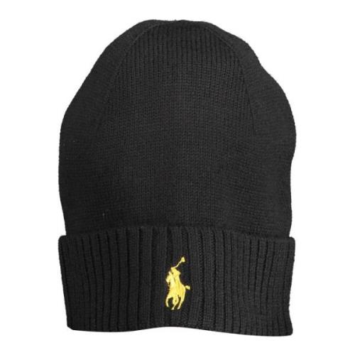 Sort Herre Broderet Logo Beanie