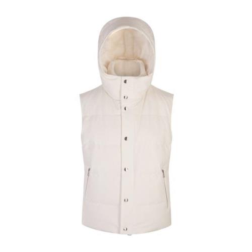 Hvid Quiltet Polstret Gilet