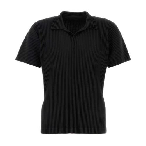 Sort Polo Skjorte i Polyester