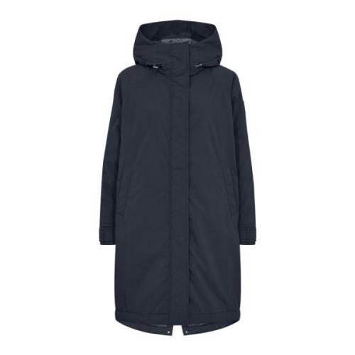 Stilfuld Parka Coat i Navy