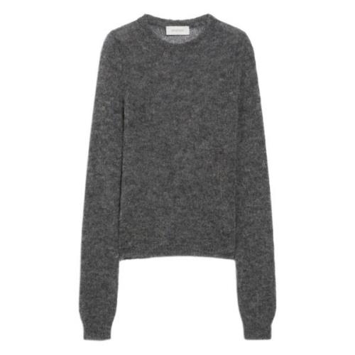 Grå Alpaka Crew-Neck Sweater