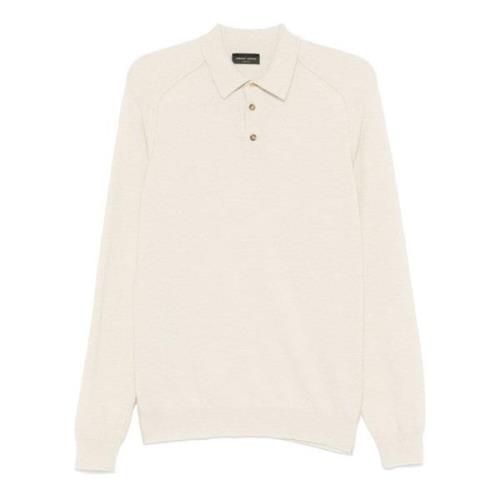 Lys Beige Polo Strik Trøje