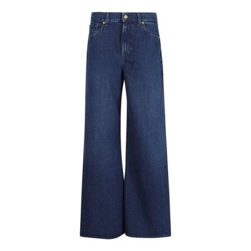 Blå Wide Leg High-Waisted Jeans