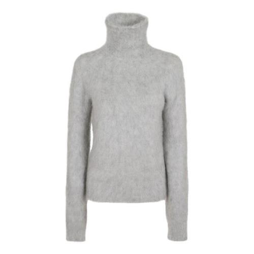 Grå Mock Neck Alpaca Sweater