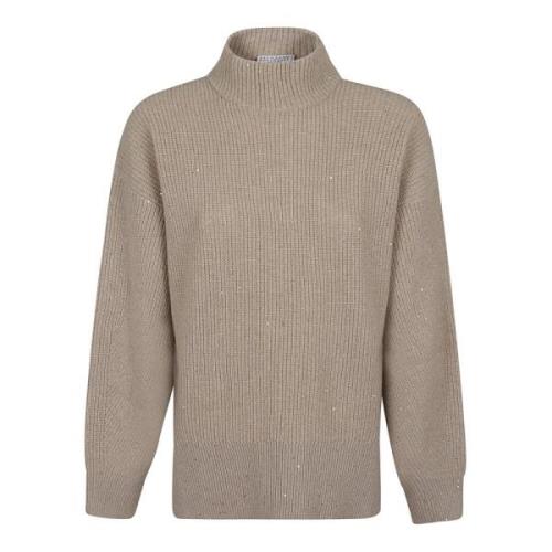 Luksuriøs Uld Kashmir Bland Sequin Sweater