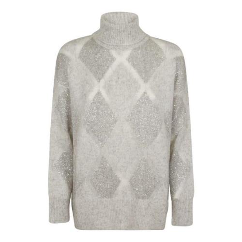 Grå Sweater med Rhomboid Motif