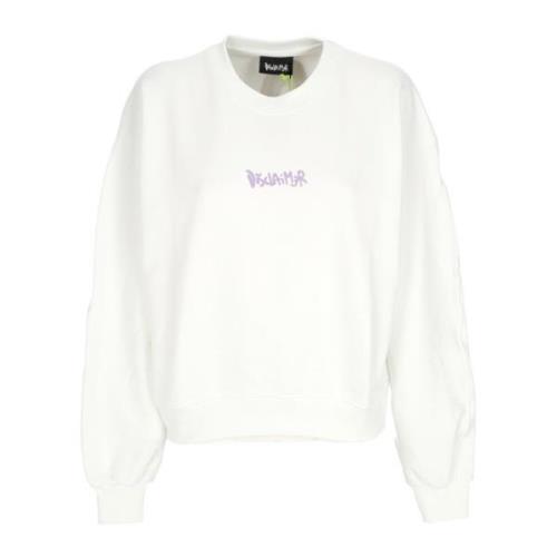 Hvid Lilla Crewneck Let Sweatshirt