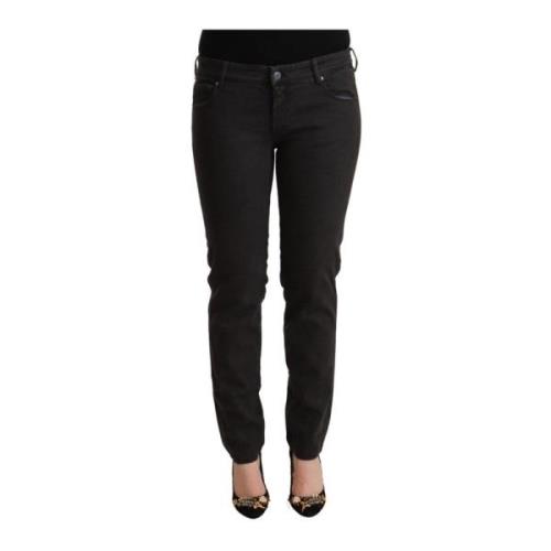 Sort Skinny Denim Lavtalje Jeans