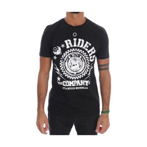 Elegant sort T-shirt med 'RIDERS' motiv