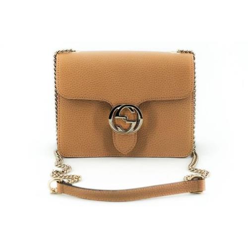 Elegant Beige Skuldertaske med GG Snap