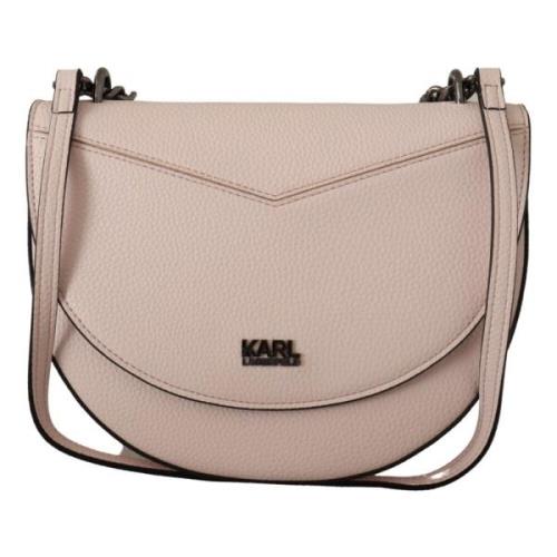 Elegant Mauve Light Pink Læder Skuldertaske