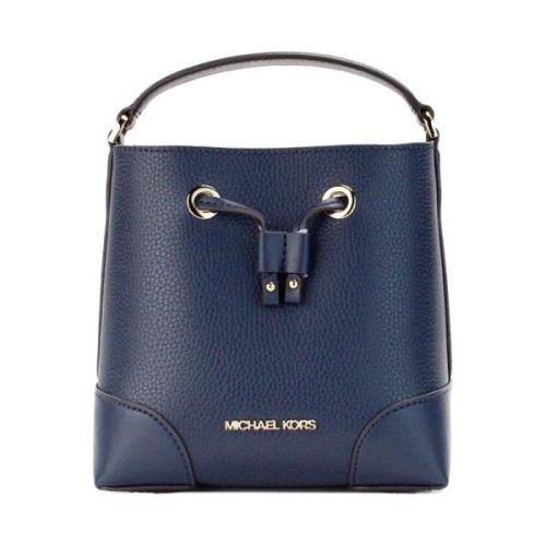 Navy Bucket Drawstring Crossbody Taske