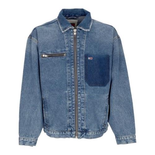 Oversized Postmand Denim Jakke Herre Jeans