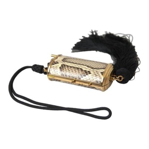 Python Læder Mini Spejl Tassel Taske