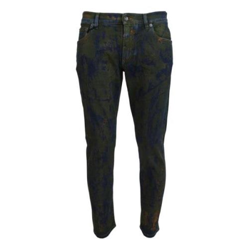 Chic Slim-Fit Grøn Denim Jeans