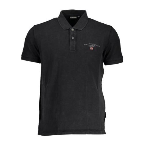 Klassisk Sort Broderet Poloshirt