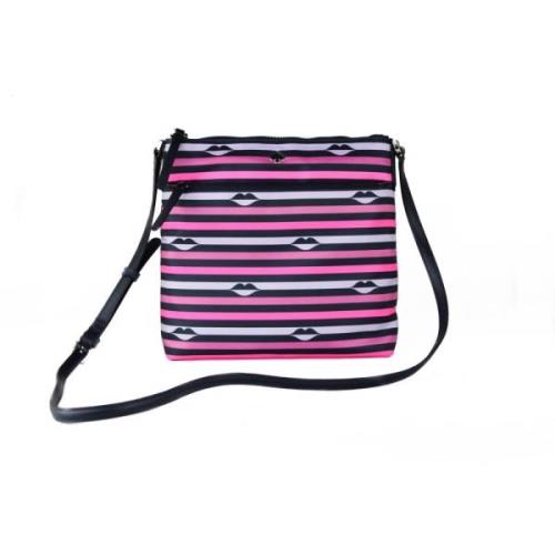 Flad Nylon Crossbody Taske Pink Multi