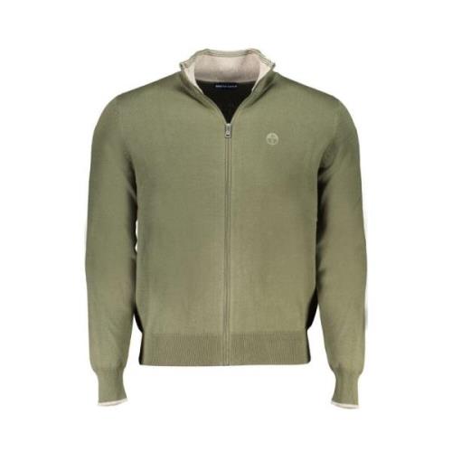 Grøn Bomuld Zip-Up Sweater