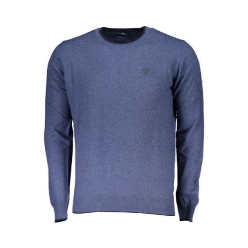 Bl Sweater med Broderidetaljer