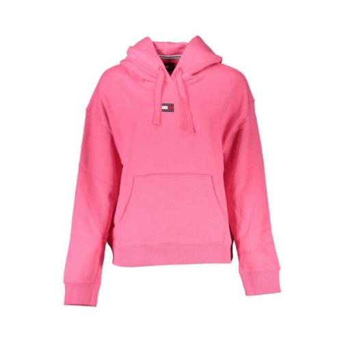 Stilfuld Pink Hoodie med Logo Detalje