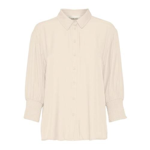 Feminin Bluse med Smock Manchetter