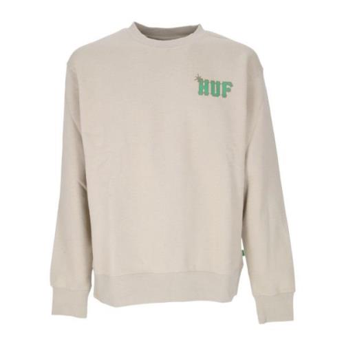 Sand Crewneck Sweatshirt med Ikonisk Logo