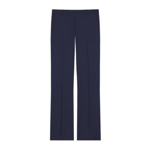 Uld Straight Leg Bukser Navy