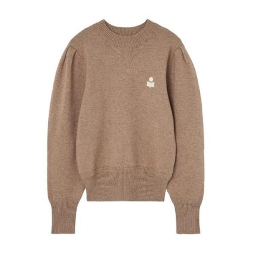 Brun Rund Hals Logo Sweater