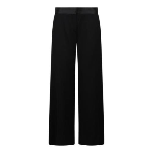 Satin Trim Wide Trousers