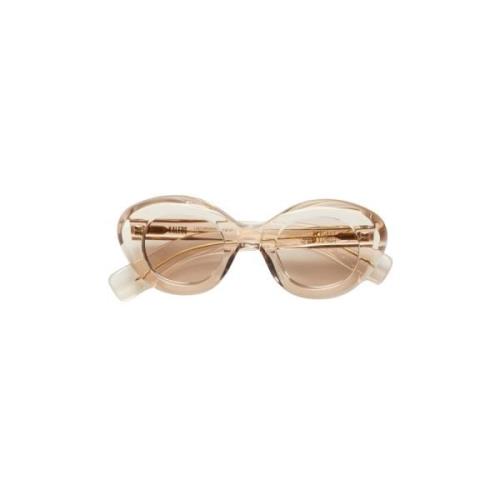 Cat-eye solbriller med tykt acetatstel