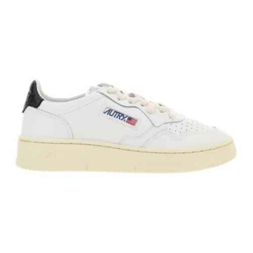 Vintage Low-Top Hvide Læder Sneakers