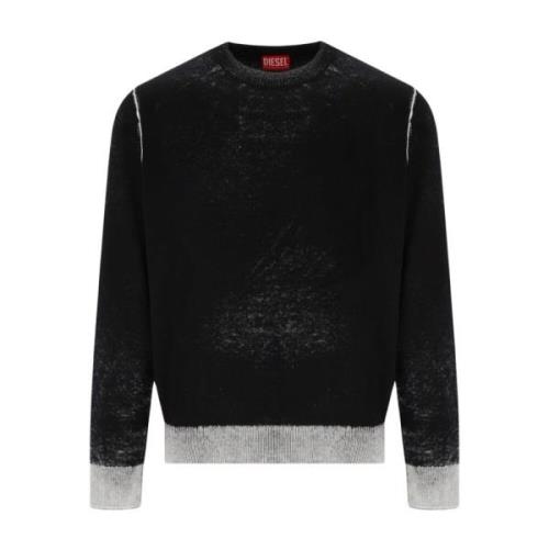 Sort Crewneck Jumper med Faded Effekt