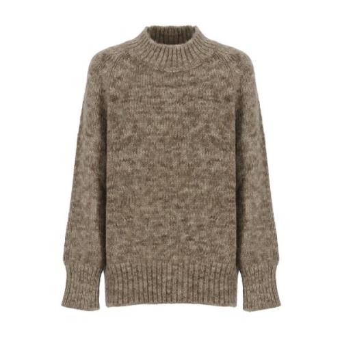 Brun Alpaka Blandet Turtleneck Sweater