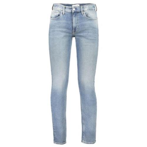 Blå Bomuld Slim Taper Jeans