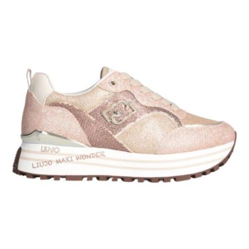 Rosa Flade Sko Micro Pailletter Sneakers