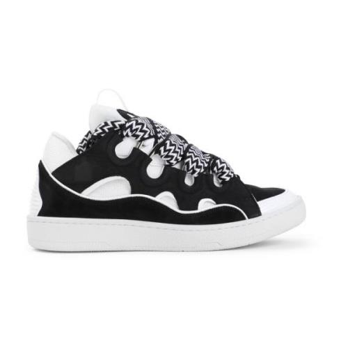 Sorte Ruskind Sneakers med Perforerede Detaljer