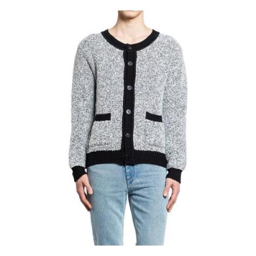 Bouclé Cardigan Knaplukning Ribkant