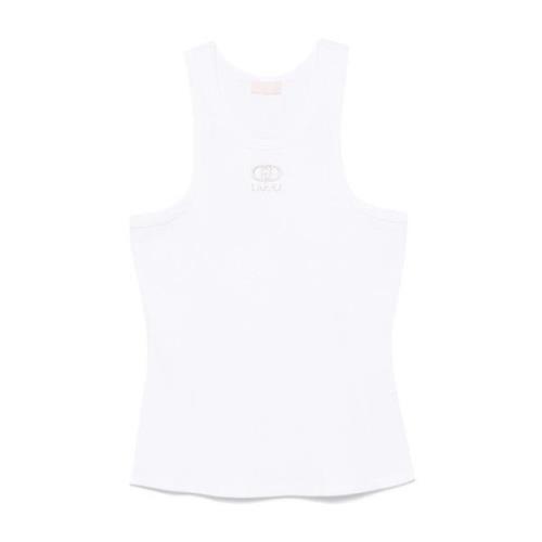 Hvid Ribbet Logo Tank Top