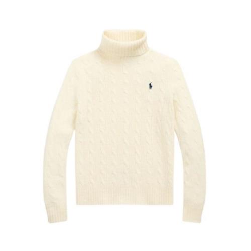 Kabelstrik Højhalset Sweater