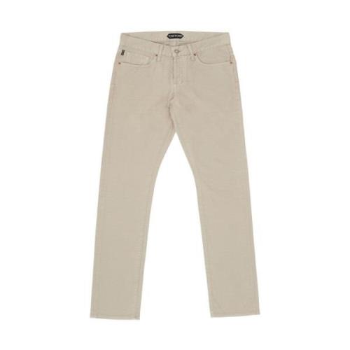 Beige Straight Fit Jeans