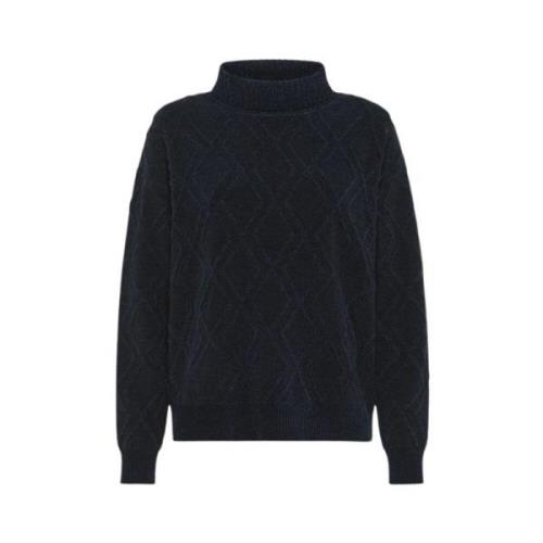 Præget chenille turtleneck sweater