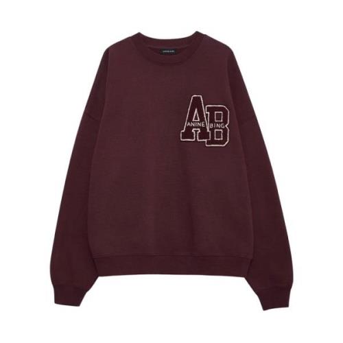 Chenille Patch Sweatshirt Mørk Bordeaux