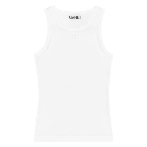 Hvid Ribbet Tank Top