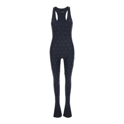 Sort Krystal Jumpsuit med Strass Detaljer